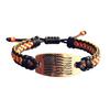 Patriotic American Flag Bracelet Engraved Metal Centerpiece Adjustable Knot Design Wristband Patriotic Accessory