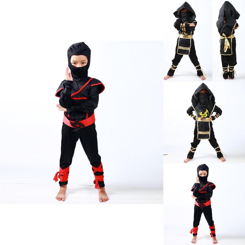 Stunning Boys Kids Ninja Assassin Samurai Warrior Fancy Dress Costume For Halloween