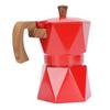 Italian Coffee Maker Aluminum Dual Valve 2 Cup 3D Stovetop Coffee Maker Pot for Cuban Cafe Brewing Home Camping Red