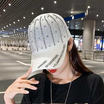 Hat Trendy Versatile Cap Spring and Autumn Mesh Hat Shading Sun Hat Breathable Fashion Diamond Baseball Cap
