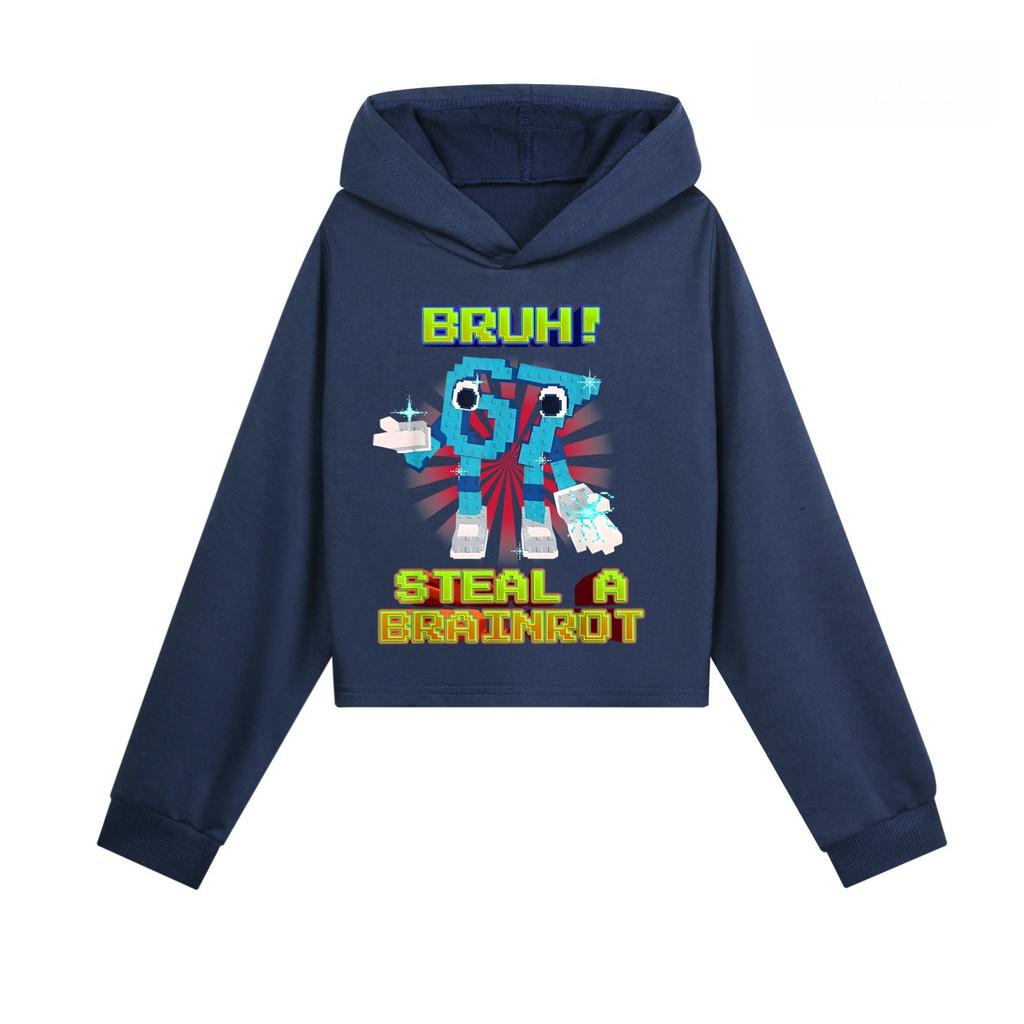 5194 Kids Girls Steal a Brainrot 67 Six Seven Printed Casual Long Sleeves Hoodies Sweatshirt Top
