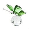 62KD Crystal Butterfly Figurine with Ball Base Flying Butterfly Crystal Ornament Statue Glass Animal Collectible Figurines