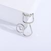 Women Brooch Hollow Kitty Shape Smooth Stainless Anti-slip Wear-resistant Coat Collar Hat Scarf Decoration
