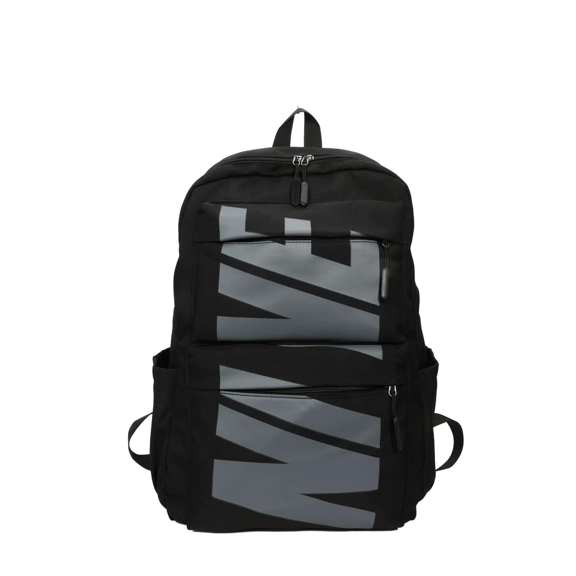 

Trendy Large Capacity Backpack, USB Charging Port Laptop Bag, Casual Travel Schoolbag for Men School Students чёрный