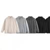 American Commute Minimal Stand Collar Double Zip Knit Cardigan Unisex Casual Versatile Loose Jacket