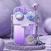 Cute Water Bottle Double Drinking Compartments 780ml Funny Cup with and Strap