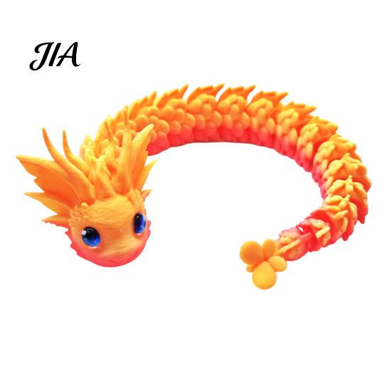 Kawaii Cherry Blossom Decor 3D Printed Articulated Dragon Fidget Toy, Cute Ornaments, Desk Toys for Anxiety Relief Stress Toy Adults, Fantasy