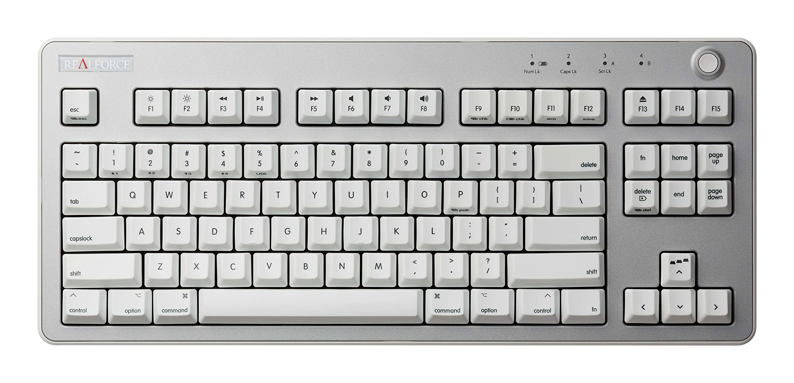 

REALFORCE R3 Keyboard Hybrid Tenkeyless 45g Mac Layout English Layout Light Silver Super White R3HH21 &