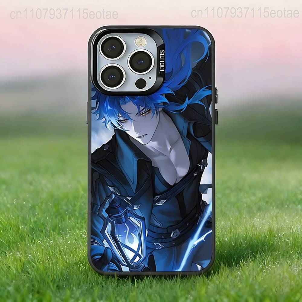 G-Genshin impact Flins Phone Case For iPhone 17,16,15,14,13,12,11,Pro,XS,Max,Plus,Mini,SE4,E Black Matte Shockproof Cover