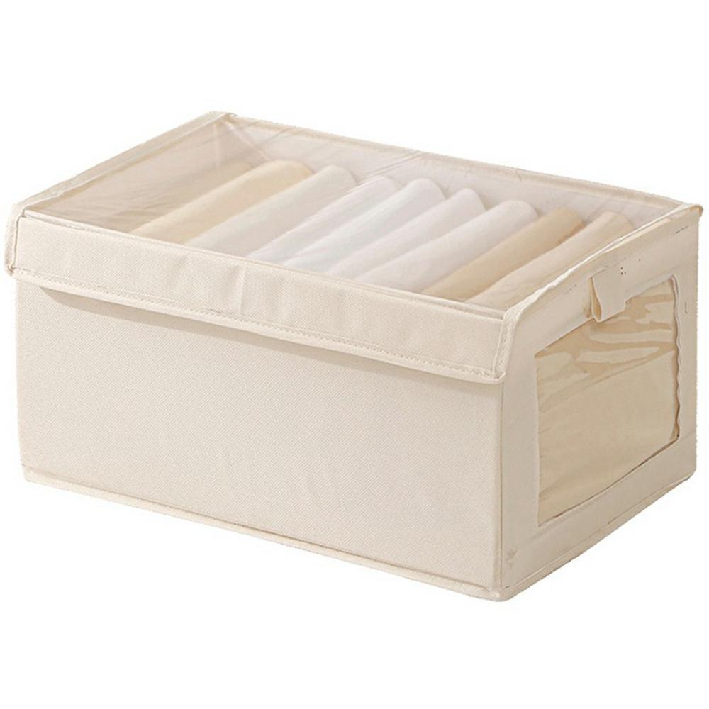 

Size L Clear Window Oxford Fabric Foldable Storage Box with Lid for Closet Clothes Organizer, 40 x 25 x 20cm B