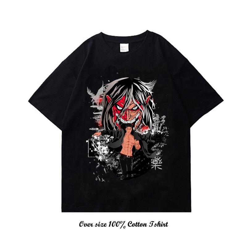 Attack On Titan Japanese Anime T-Shirts For Men And Women Printed Cotton Short Sleeve T-Shirts Oversized Fashion Unisex T-Shirts