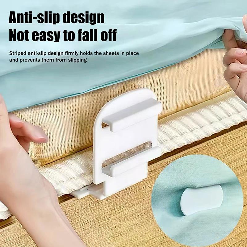 4pcs Multi-Functional Non-slip Bed Sheet Holder Adjustable Plastic Bed Cover Fixing Clip Household Anti-Shift Fasteners Home