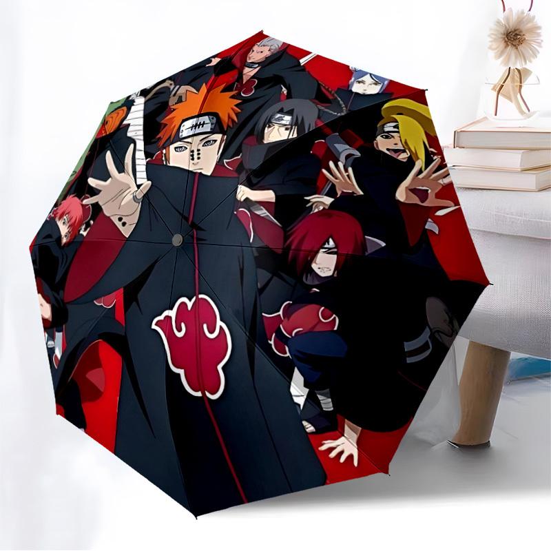 1pc Akatsuki, [Self-Opening Umbrella] Sturdy Metal Structure & Shaft, Compact Foldable, Suitable for All Seasons, Ideal for Ho