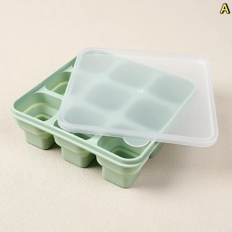 Foldable Silicone Ice Cube Trays with Lids Perfect for Summer BPA Free Ice Molds for Cocktails Coffee Pool Beach Party Drinks