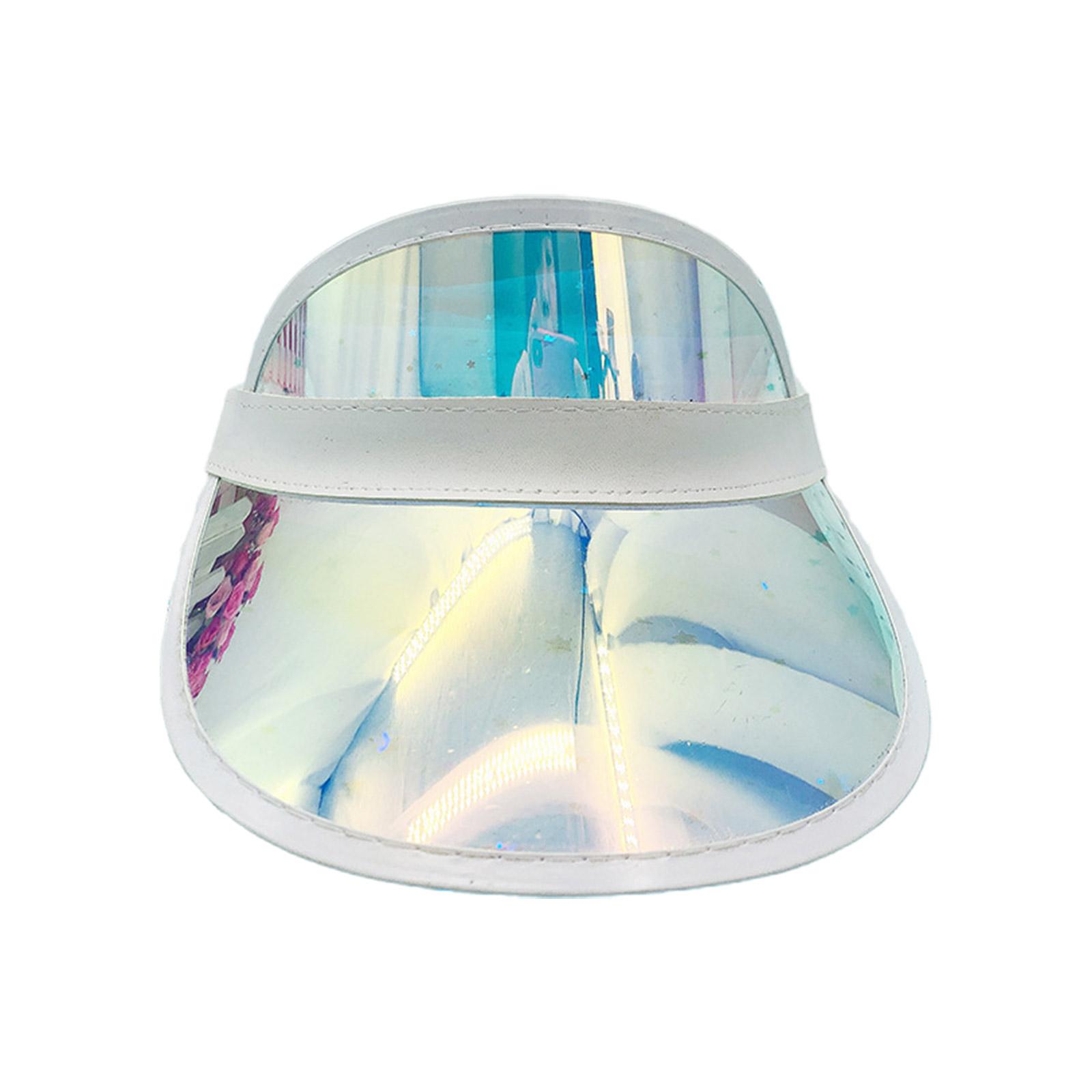 

Унисекс, прозрачный, с широкими полями, пустой цилиндр, летняя уличная Кепка с козырьком, регулируемая красочная шляпа из ПВХ для друзей, семей 3