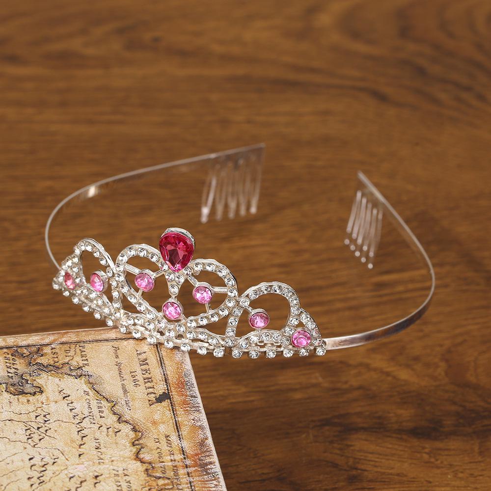 Silver Child's Diamond Headband Comb Tiara for Crown Dance Performance
