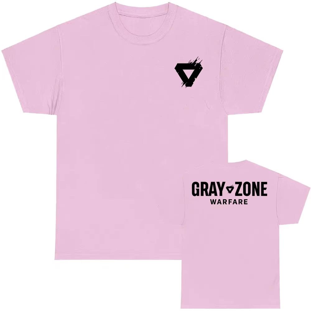 Gråzon Krigsspel Tryckt T-shirt Sommar Enkelhalsad Kortärmad Herr T-shirts Unisex Streetwear Bomull Mjuk Högkvalitativ T-shirt