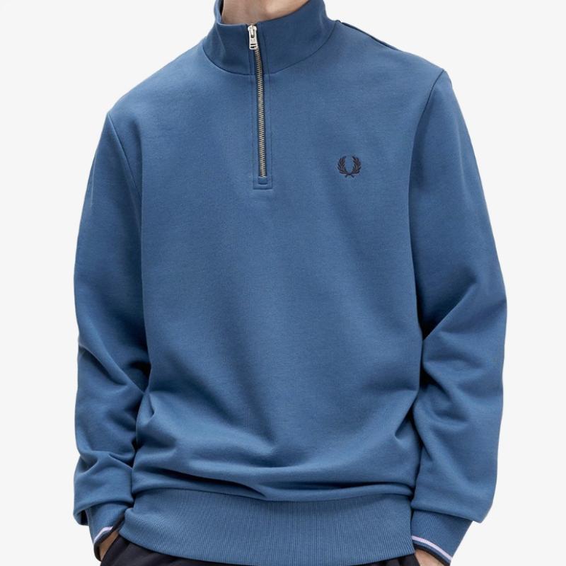 Fred Perry [baseline] Half Zip Sweatshirt   Midnight Blue Afpm2433574 W98
