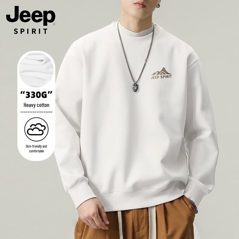 

JEEP SPIRIT Men s Round Neck Loose Fit Printed Sweatshirt 3XL