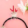 Christmas Headband Flashing LED Light Up Antler Tinsel Hair Hoop Halloween Holiday Headwear