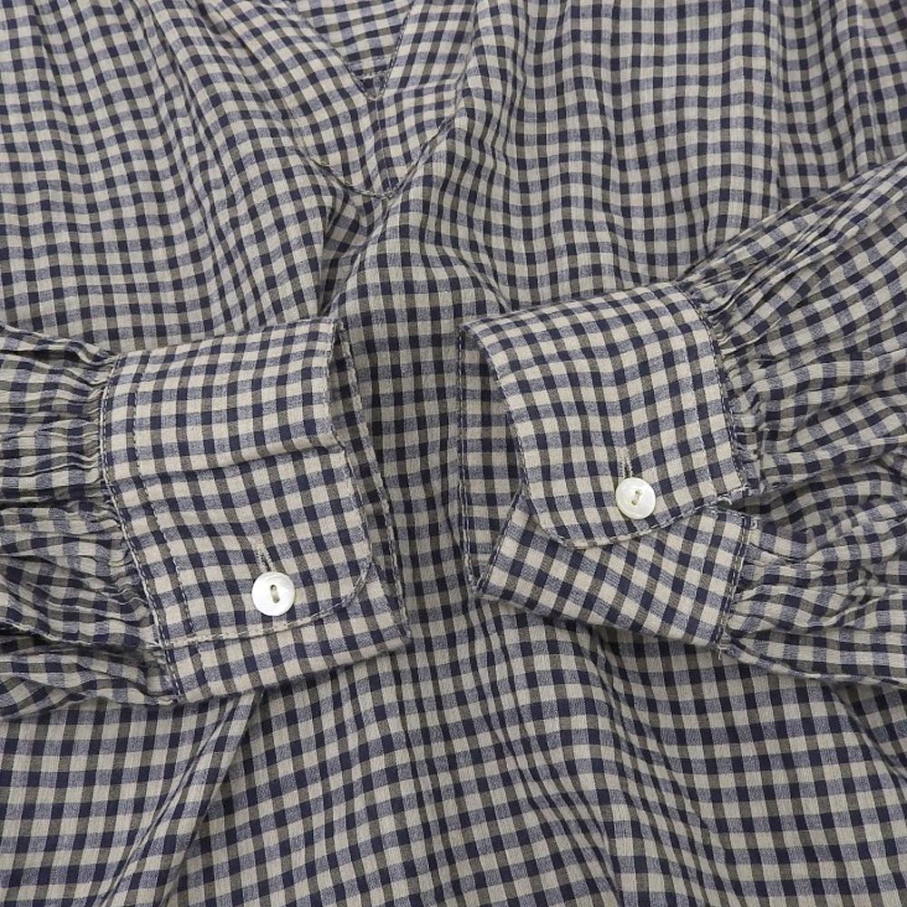 INDIA INDUSTRY Excellent condition Bshop exclusive check keyhole neck pullover shirt, women's, gray and navy. tops 1 Gray / navyUsed
