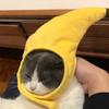 Pet Cap Fastener Tape Dress-up Soft Pet Cats Dogs Banana Beanie Cap for Festival