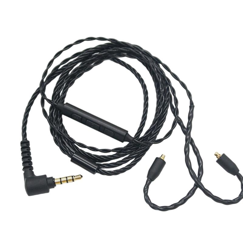 4Strand Braideds Headphone Cable With Triple Button Microphones MMCX Connectors for SE425 SE535 SE846 UE900