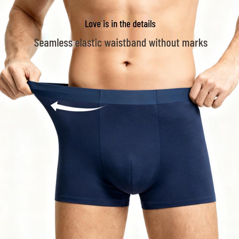 Men's 3-Pack Modal Antibacterial Seamless Boxer Briefs
