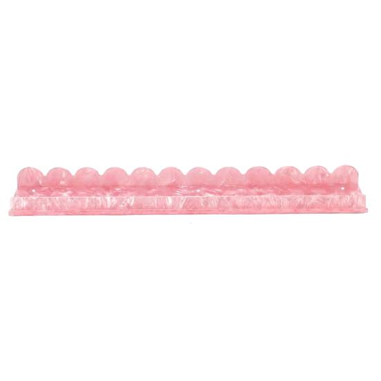 Mahjong Rack with Detachable Magnetic Pusher, Scalloped Acrylic Mah Jongg Tile Holder & Pusher Set, American Mahjong Accessories