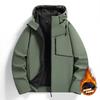 Winter Hooded Waterproof Softshell Jacket: Velvet-Lined Couples' Outdoor Sportswear for Men and Women