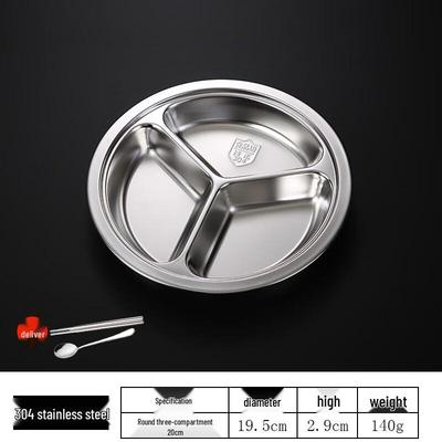 304 Stainless Steel Kids Divided Plate