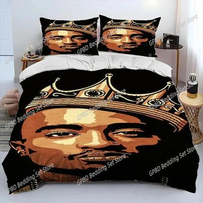 Conjunto de Roupa de Cama Hip Hop Artista Rapper Lenda Estrela Quarto Macio Cobertores Modernos Capa de Edredom Confortável Capa de Colcha E Fronha