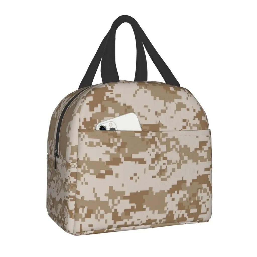 Military Camo Insulated Lunch Bag for Women Waterproof Army Camouflage Cooler Thermal Lunch Tote Office Picnic Food Bento Box