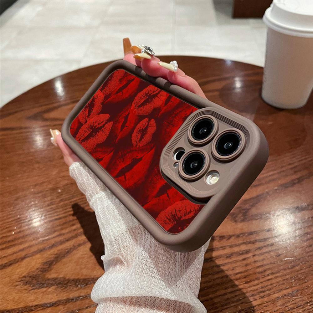 LZ23 Lips Kiss Heart Design Art Silicone Phone Case for Samsung A15 A35 S24 S23 Ultra S22 S21 S20 FE A05 A06 A54 A55 A53 A14 M15 Shockproof Back Cover