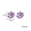 Exquisite Big Purple Flower Stud Earring for Women French Retro Elegant Japanese Sweet Resin Ear Wedding Party Jewelry