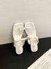 2025 spring and summer new French bow set toe sandals femininity wear one word with high heels slippers