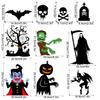 Halloween Fensteraufkleber Schädel Fledermaus Geist Fensterglas statische Aufkleber Feiertags-Partydekoration Halloween Fensteraufkleber