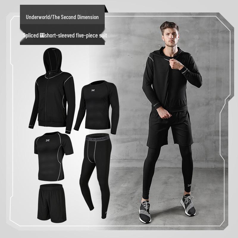 Men's Casual Running Sports Suit with Shorts and Short-Sleeve Top - Ideal for Fitness, Yoga, and Training.