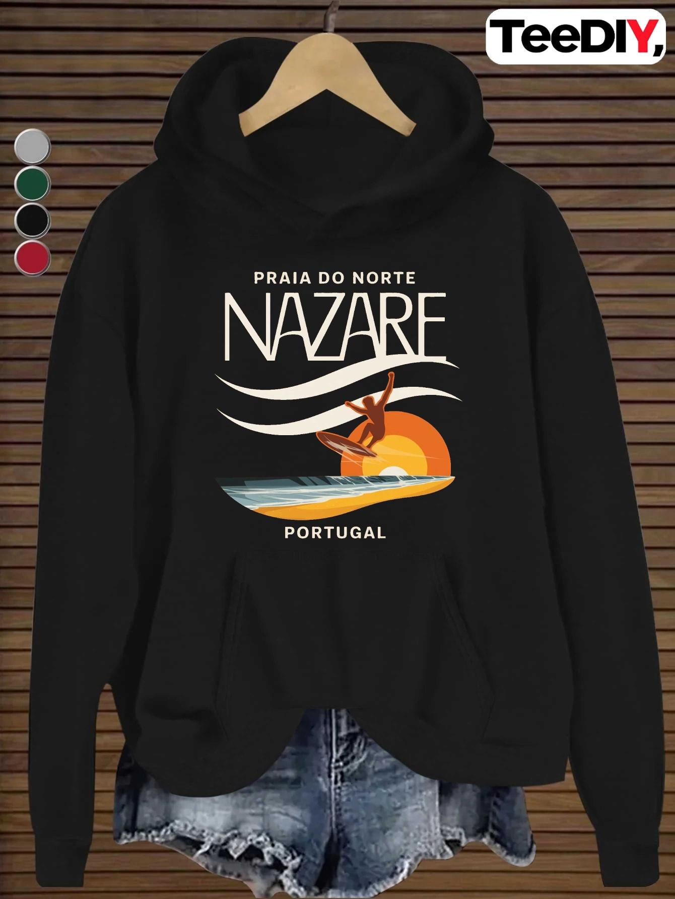 

Nazare Portugal Surfing Poster women s hoodies XXL чёрный