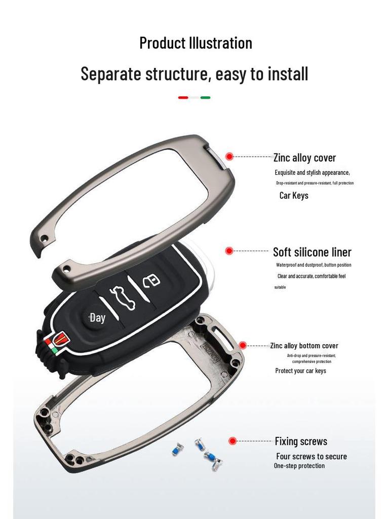Hongqi H9 Luxury Metal Key Case & Keychain for 2020-2022 Models (Unisex)