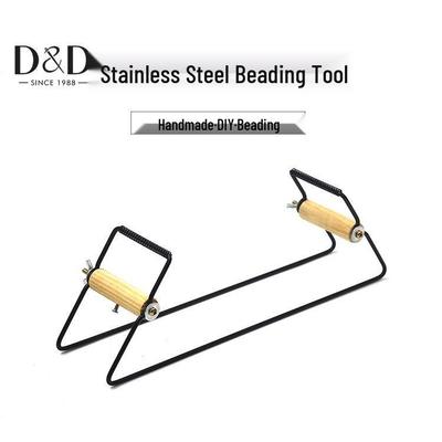 Kids' European Style DIY Beading Machine: Wood & Stainless Steel Bracelet Stringing Tool