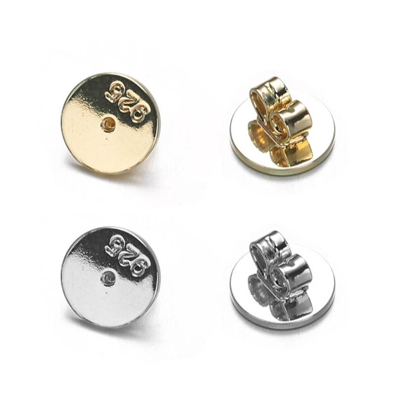 10pcs Metal Earring Stopper Plugs Secure Ear Studs Back Clasps Accessories Earrings Closures for Jewelry Enthusiasts