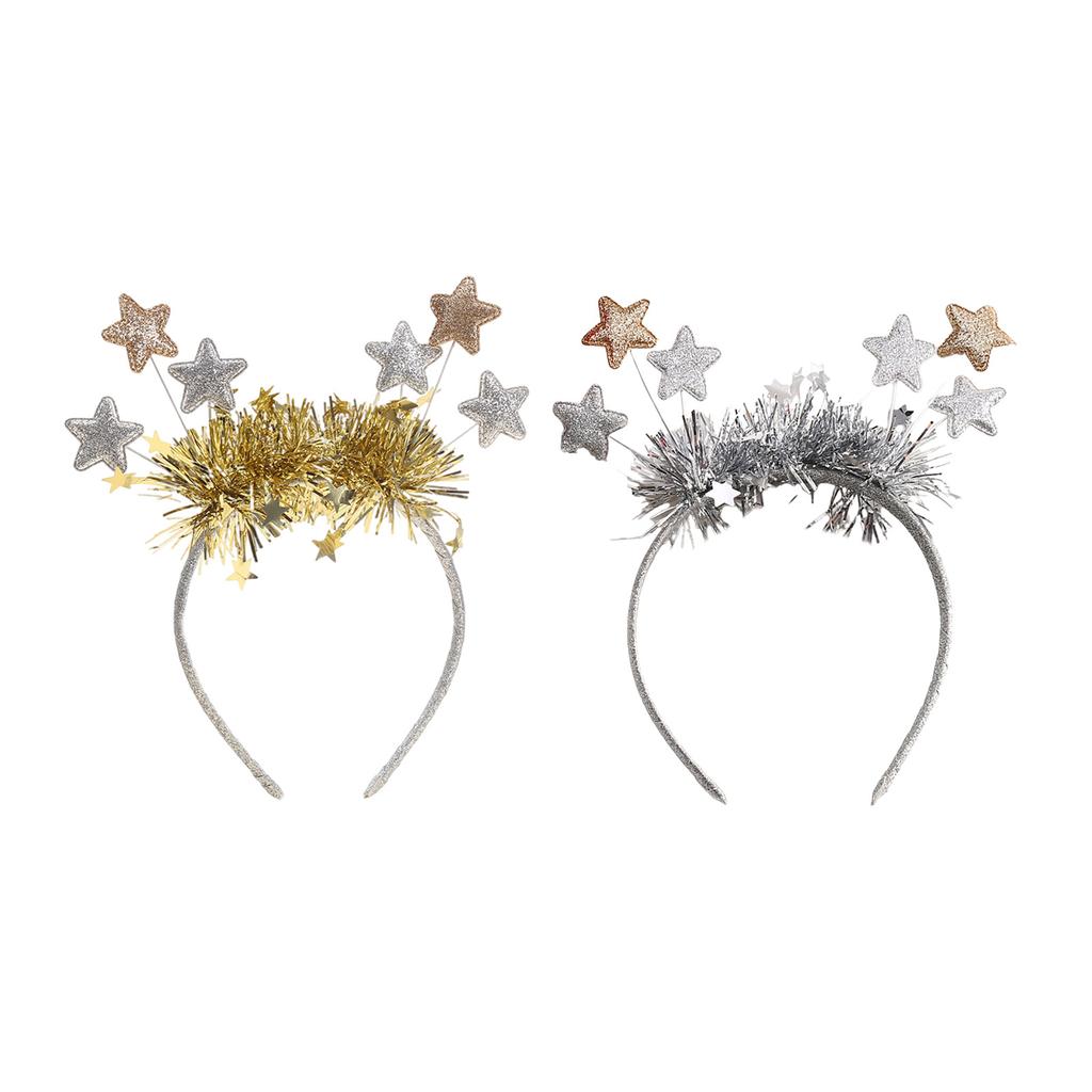 Star Blingbling Headband Christmas Headwear Christmas Party Photo Props Christmas Party Headwear Cosplay Accessories
