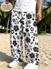 Men's casual pants straight-leg pants trousers casual loose POD to map can be determined Europe and America