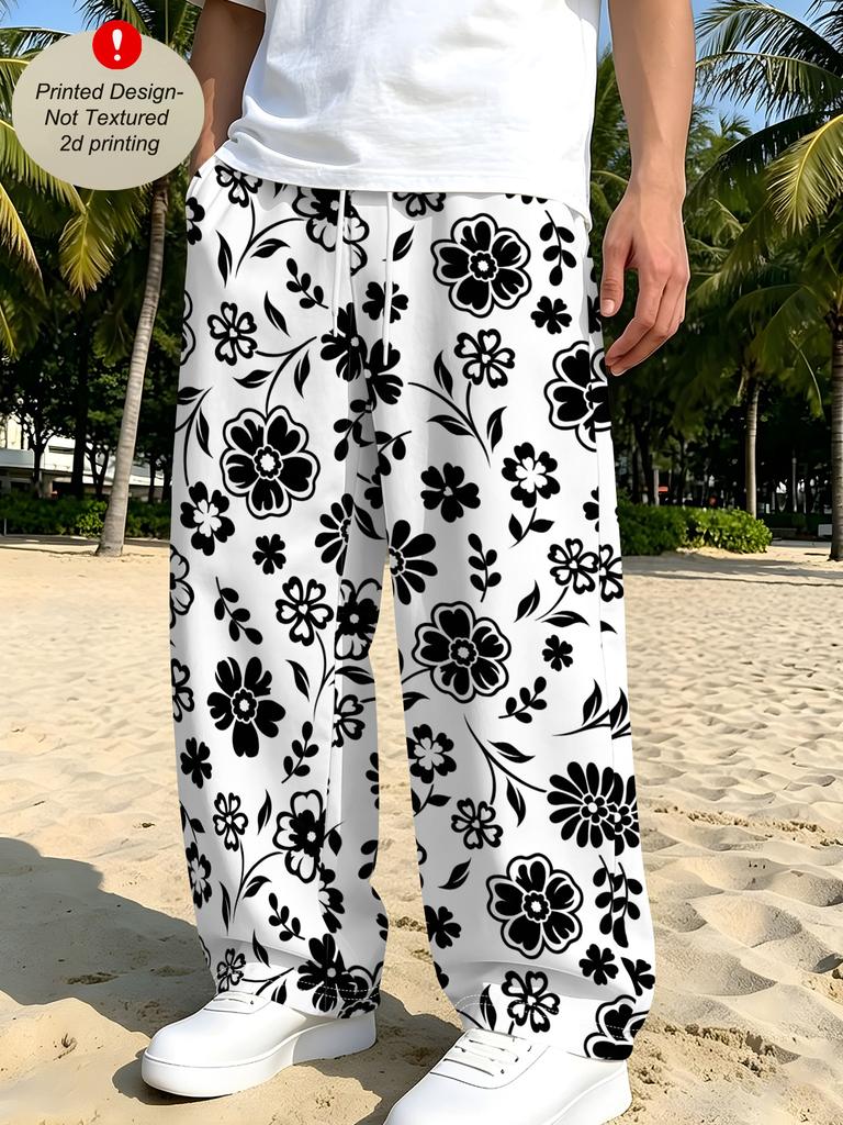 Men's casual pants straight-leg pants trousers casual loose POD to map can be determined Europe and America