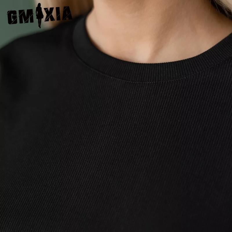 GMXIA Homewear Pit Stripe O-neck Casual Pajamas Women's Wearable Short-sleeved Shorts Two-piece Set