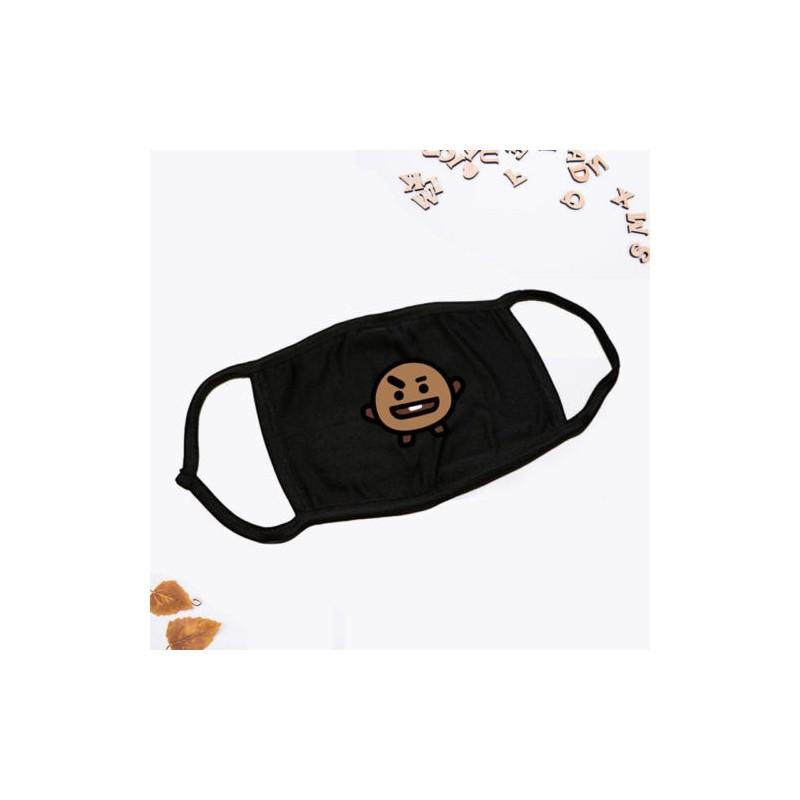 Kpop Bts Atmungsaktive Baumwollmischung Gesichtsmaske Mit Cartoon-Druck Für Täglichen Sonnenschutz