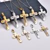 Stainless Steel Jesus Crucifix Cross Pendant Necklace for Women Men Religious Faith Prayer Charms Chain Amulet Metal Jewelry