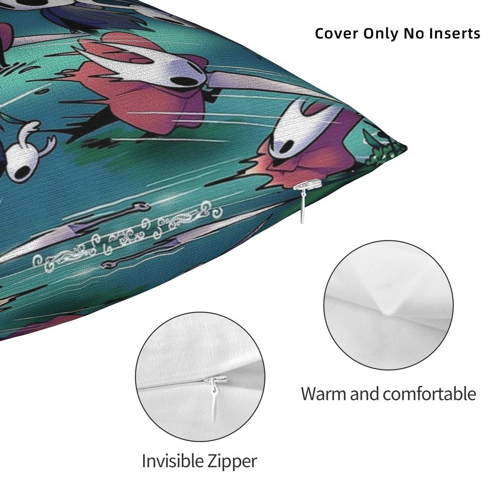 Hollow Knight Silksong Square Pillow Case Cushion Covers Custom Polyester Decorative Throw Pillow Case Cover for Home 45x45cm