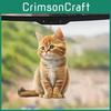 Cute Cat Orange Pattern Acrylic Pendant Car Interior Accessories Decoration